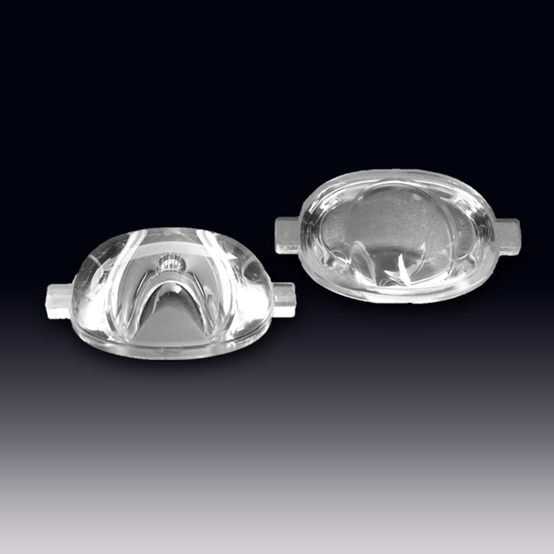 95x148 degree asymmetric single street lighting LED lens for CREE MHB | OSRAM P8 | Luxeon XR-XT | Seoul 5050 LEDs (HX-SD-G)